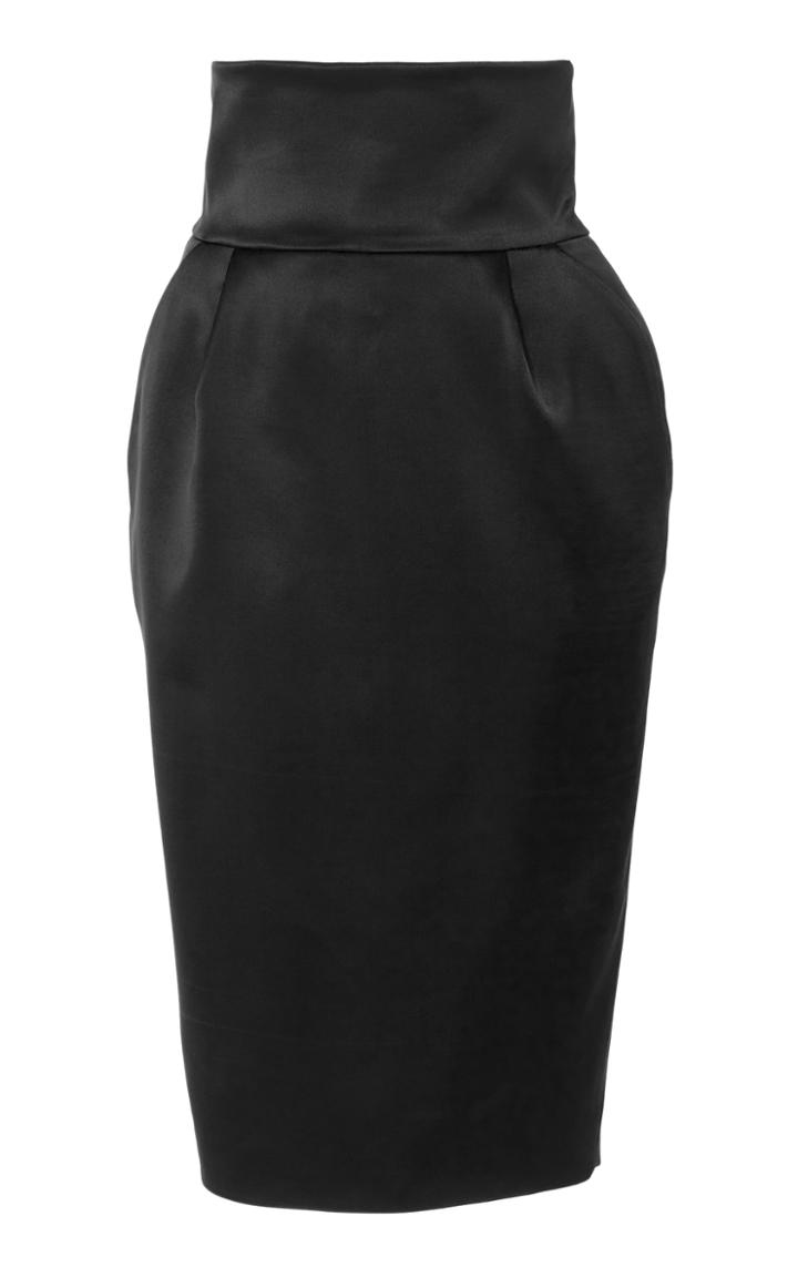 Alexandre Vauthier Pleated Satin Pencil Skirt
