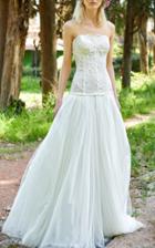 Costarellos Bridal Strapless Lace Gown
