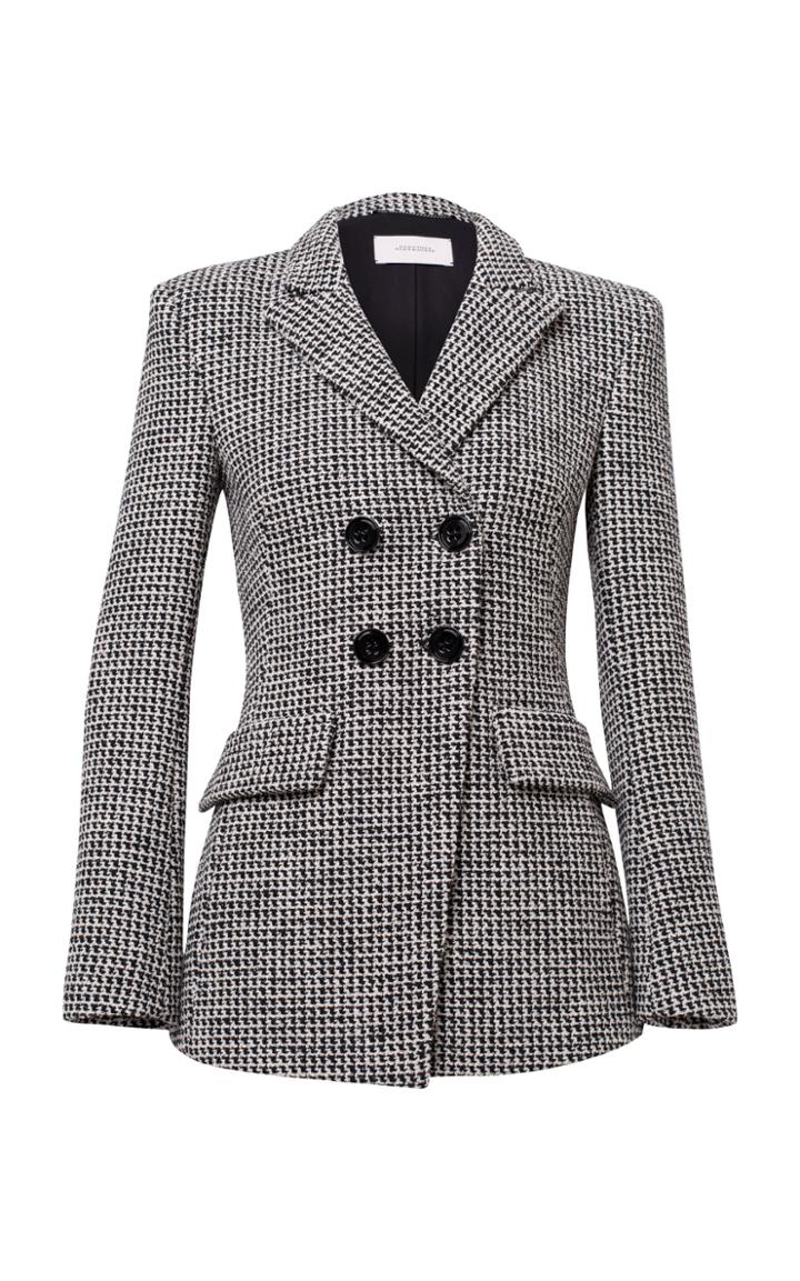 Moda Operandi Dorothee Schumacher Checked Comfort Double-breasted Cady Blazer