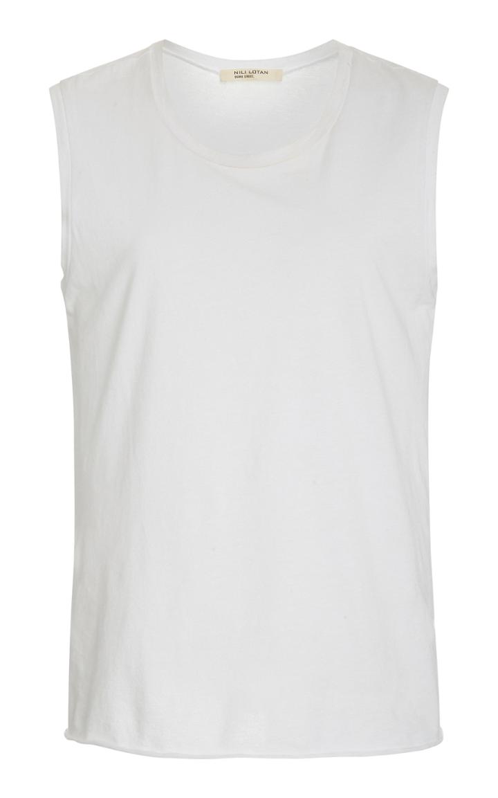 Nili Lotan Sleeveless Cotton-jersey Muscle Tee