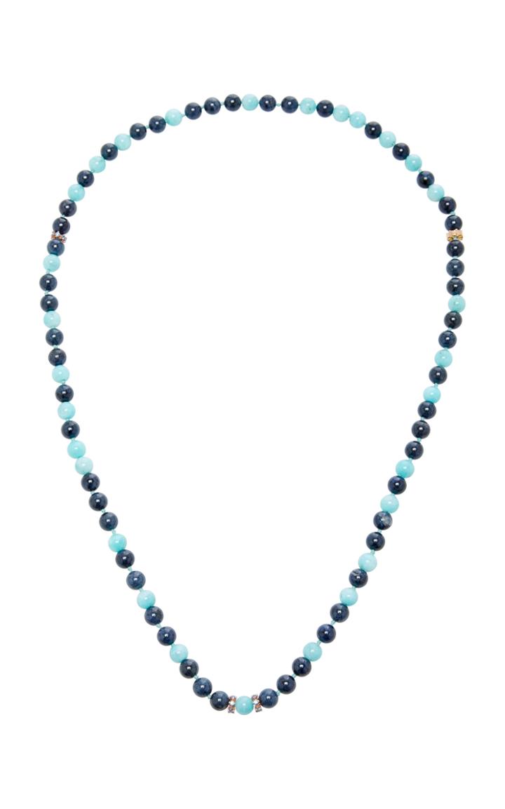 Carolina Bucci Amazonite And Dumorite Recharmed Necklace With Light Blue Sapphires