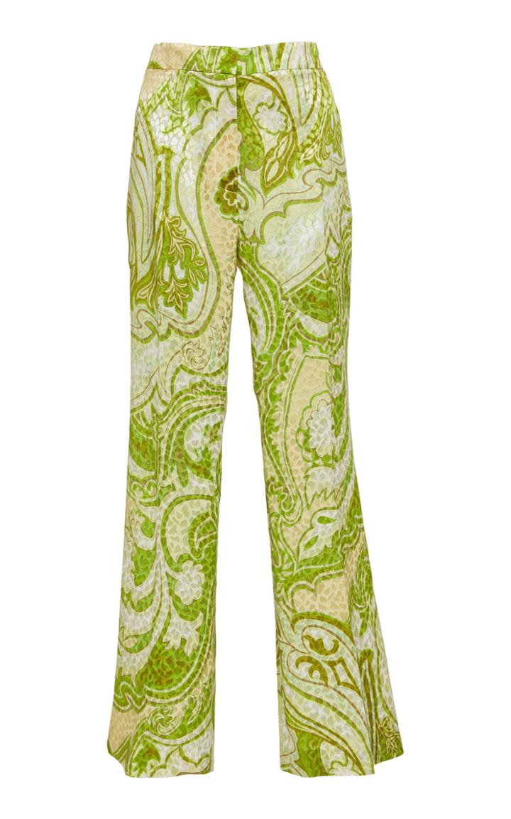 Etro Hammered Silk High-rise Straight-leg Pants