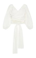 Rachel Gilbert Dillon Cotton-poplin Wrap Crop Top
