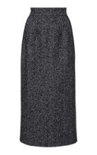 Dolce & Gabbana Chevron Tweed Midi Skirt