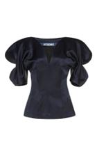 Jacquemus Puff Sleeve Satin Top