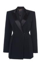Moda Operandi Versace Satin-trimmed Pleated Bonded-crepe Blazer