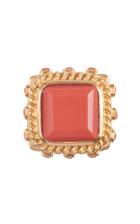 Valre Poseidon Gold-plated And Coral Ring Size: 5
