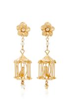 Of Rare Origin Pagoda 18k Gold Vermeil And Pearl Earrings