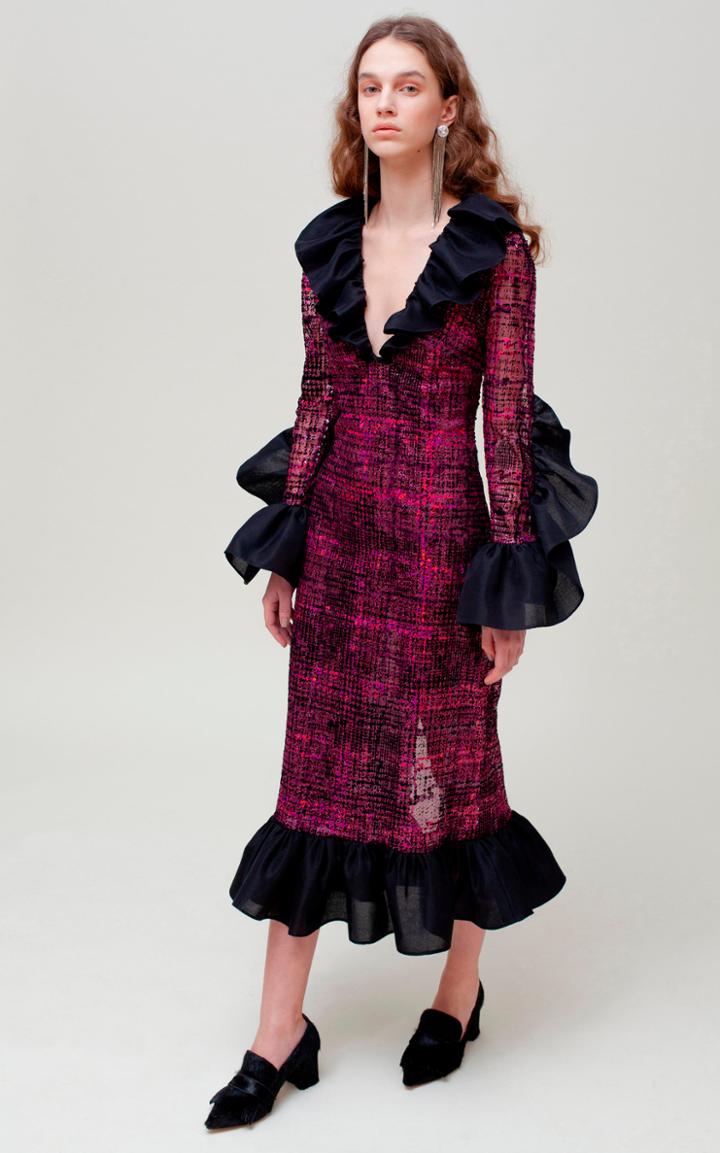 Moda Operandi Sandra Mansour Papillons De Nuit Embellished Velvet Embellished Dress