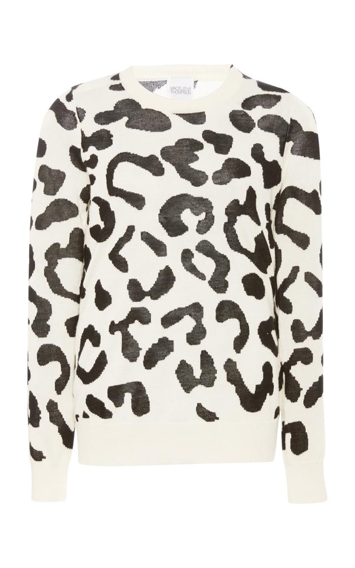 Moda Operandi Madeleine Thompson Beacon Printed Cashmere-silk Sweater Size: S