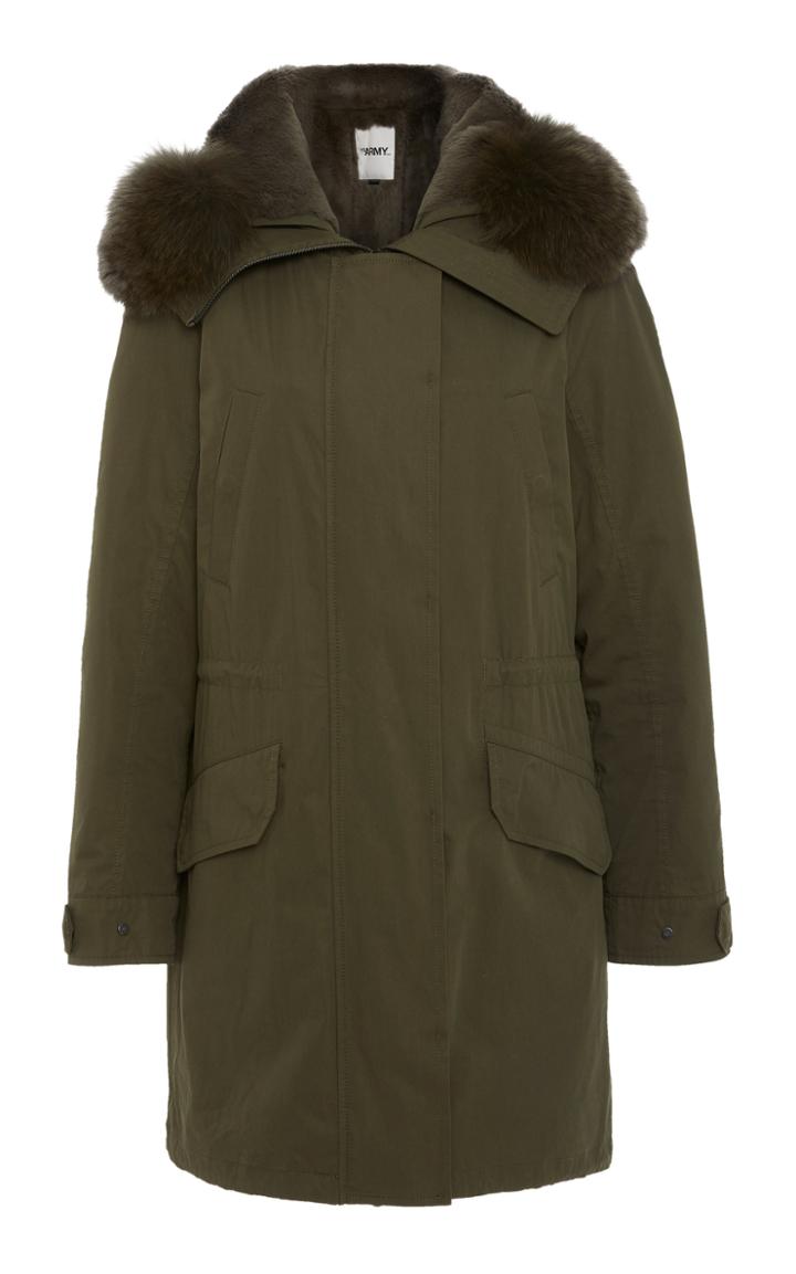 Yves Salomon Army Fur-trimmed Cotton-canvas Parka