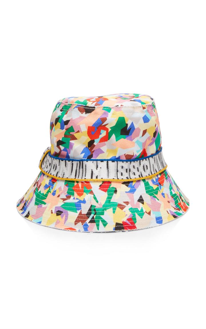 Missoni Mare Intarsia-trimmed Printed Canvas Bucket Hat