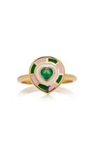 Sig Ward 18k Gold, Enamel And Emerald Ring