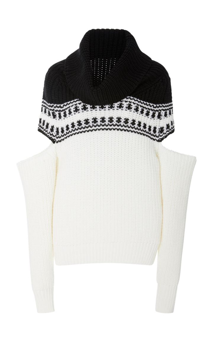 Monse Sliced Fair Isle Wool Turtleneck Sweater