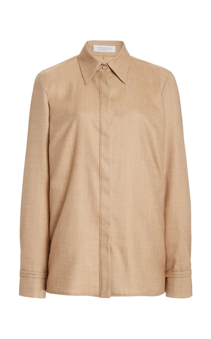 Moda Operandi Gabriela Hearst Cruz Collared Wool-cashmere Shirt