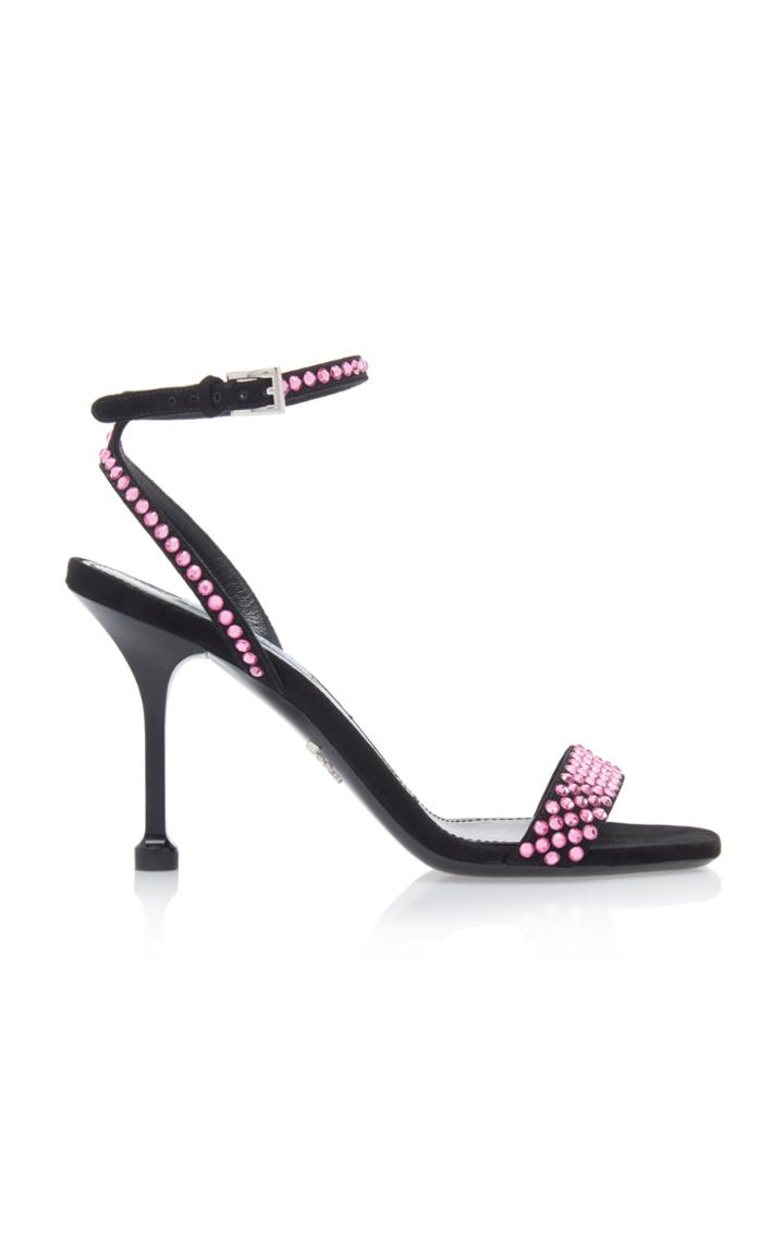 Prada Crystal-embellished Leather Sandals