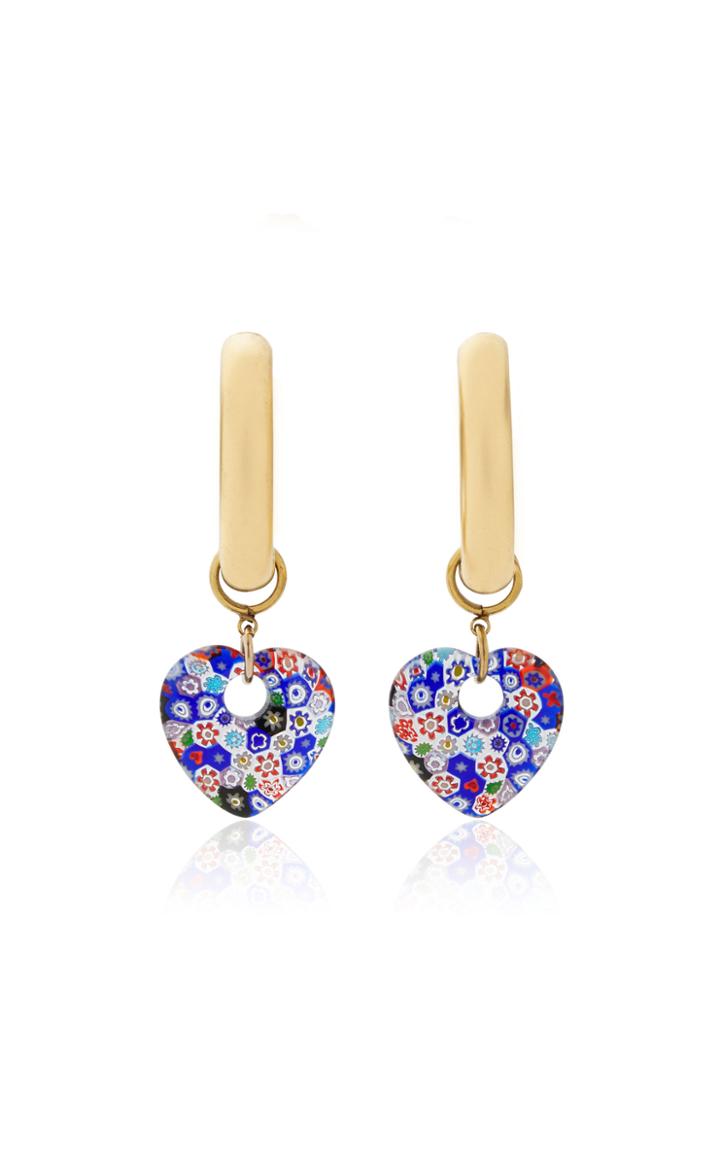 Brinker & Eliza Lolita 24k Gold-plated And Millefiori Heart Hoop Earri