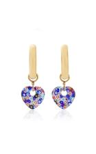 Brinker & Eliza Lolita 24k Gold-plated And Millefiori Heart Hoop Earri
