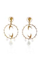 Oscar De La Renta Circle Pearl Drop Earring