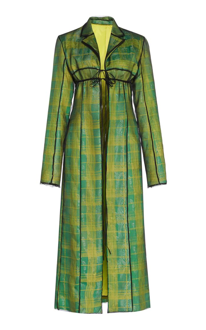 Moda Operandi Supriya Lele Printed Double-layer Satin Trench Coat Size: Xs