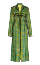 Moda Operandi Supriya Lele Printed Double-layer Satin Trench Coat Size: Xs