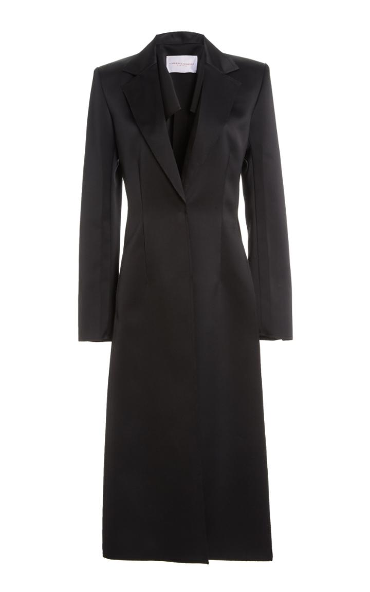 Moda Operandi Carolina Herrera Double Bonded Satin Side Slit Coat