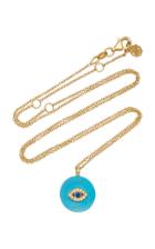 Noush Jewelry Coexist 18k Gold, Turquoise And Diamond Necklace
