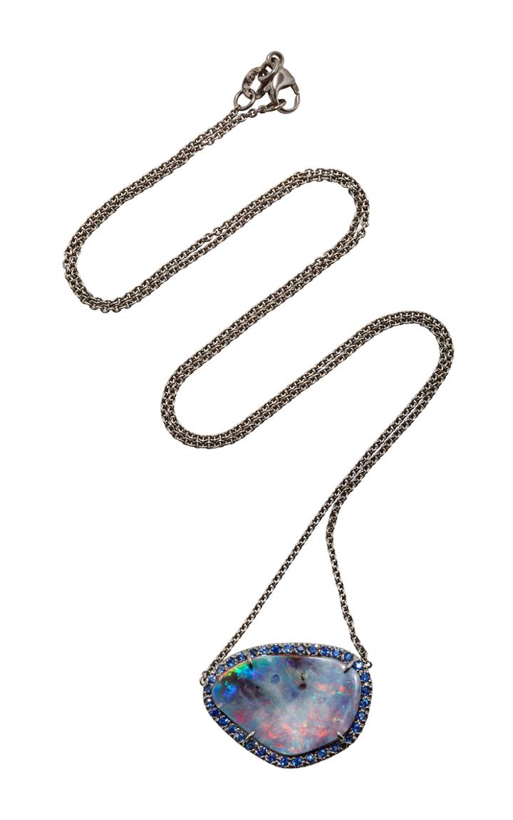 Kimberly Mcdonald Boulder Opal Pendant With Sapphire Bezel
