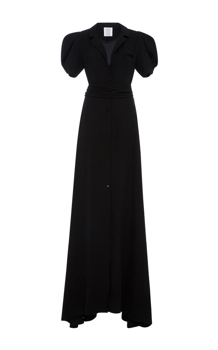 Rosie Assoulin Puff Sleeve Belted Gown