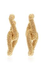 Oscar De La Renta Gold-tone Beaded Earrings
