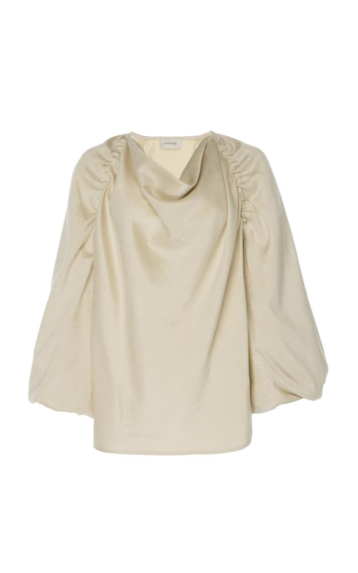 Lemaire Draped Neck Satin Blouse