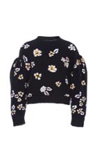 Rebecca Taylor Floral Balloon Sleeve Sweater
