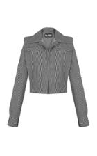 Dalood Striped Denim Blazer Jacket