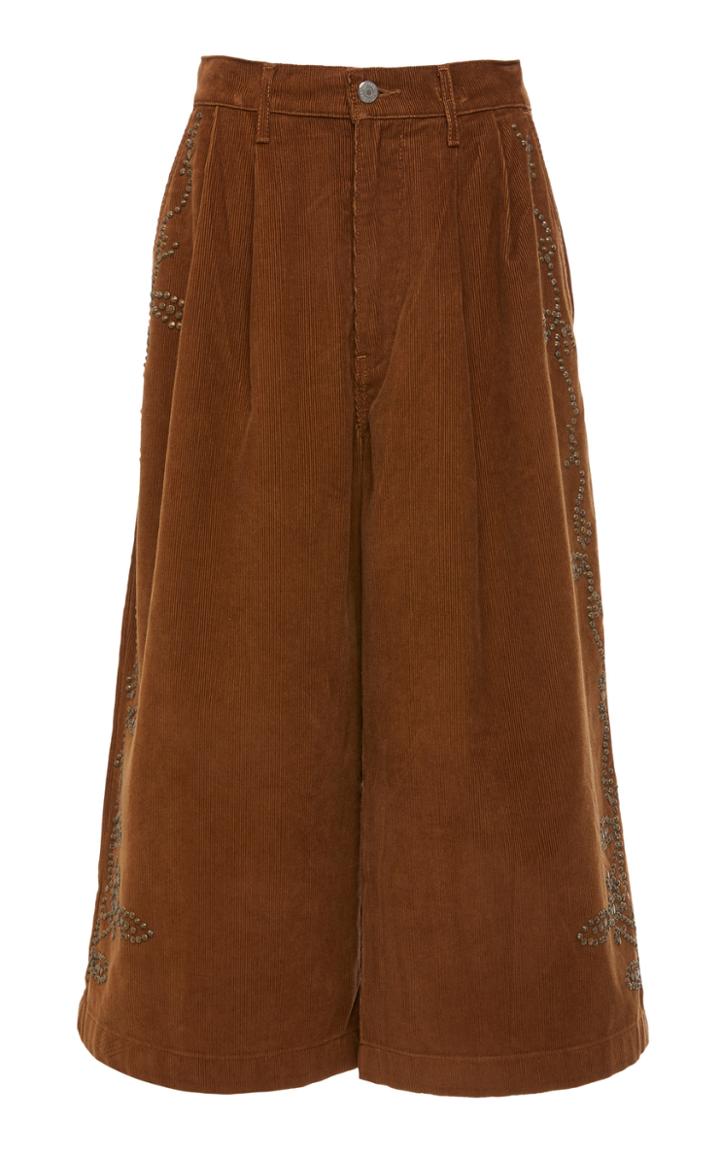 Anna Sui Studded Wide Leg Corduroy Levi's Pants