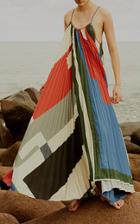 Vanda Jacintho Pleated Maxi Dress