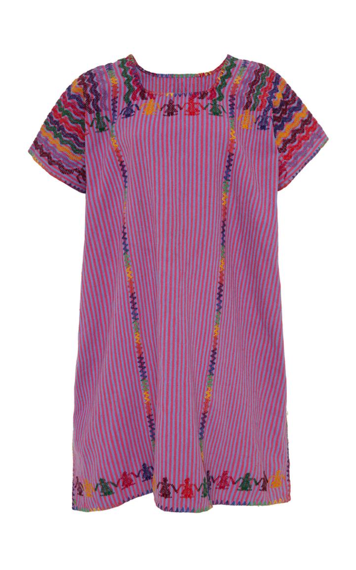 Pippa Holt Purple Striped Cotton Mini Caftan