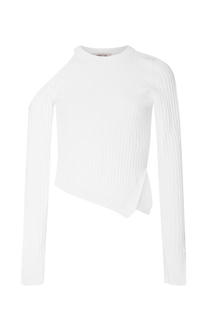 Cushnie Et Ochs Renee Cold Shoulder Knit Top