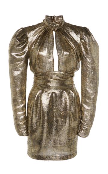 Dundas Tarnish Gold Jacquard Lame' Dress