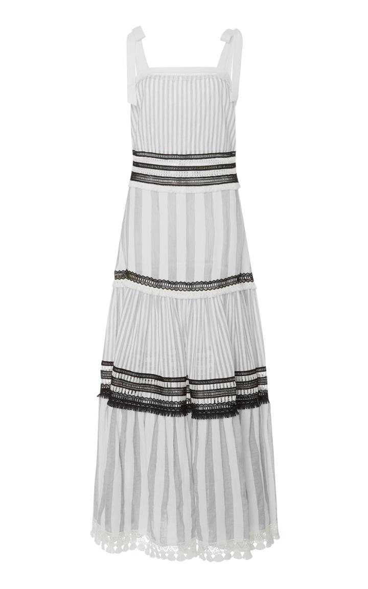 Jonathan Simkhai Mixed Voile Tie Layered Maxi Dress