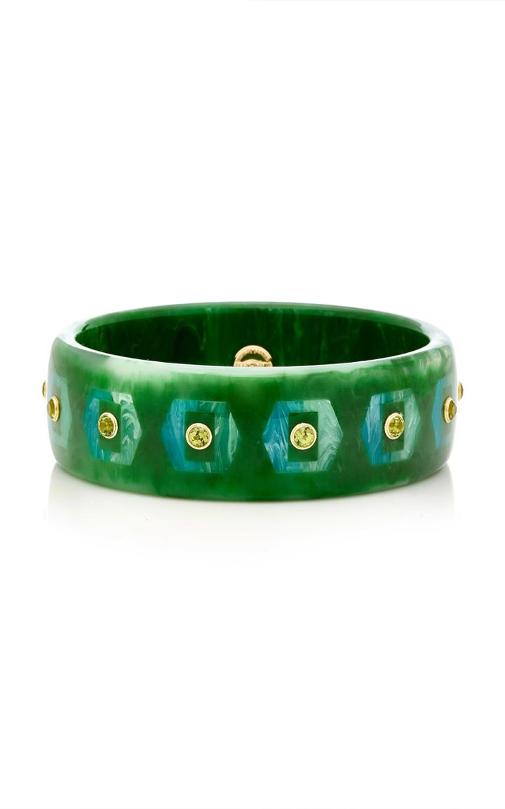 Mark Davis Green Bangle With Peridot