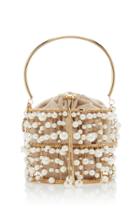 Rosantica Rea Pearl Embellished Brass Bag