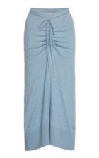 Christopher Esber Ruched Wool-blend Midi Skirt