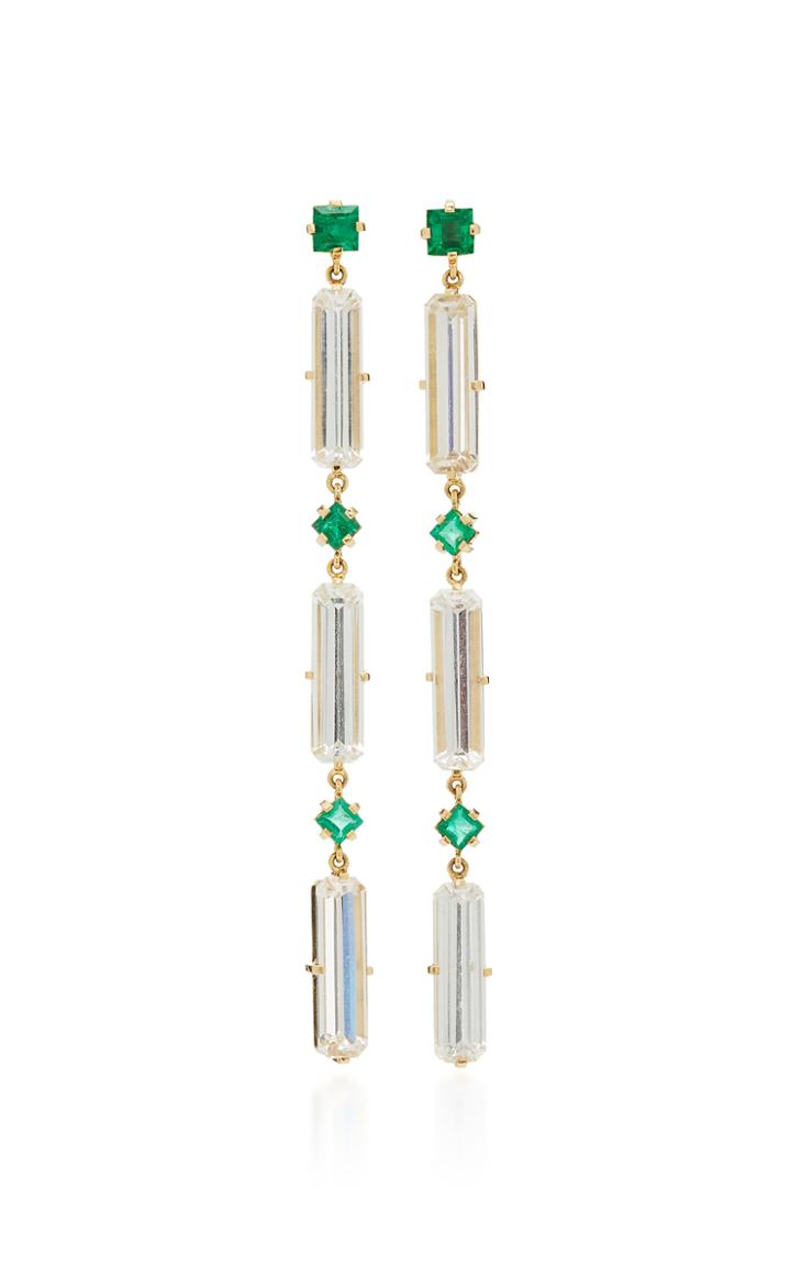 Yi Collection 18k Gold Emerald And Topaz Earrings