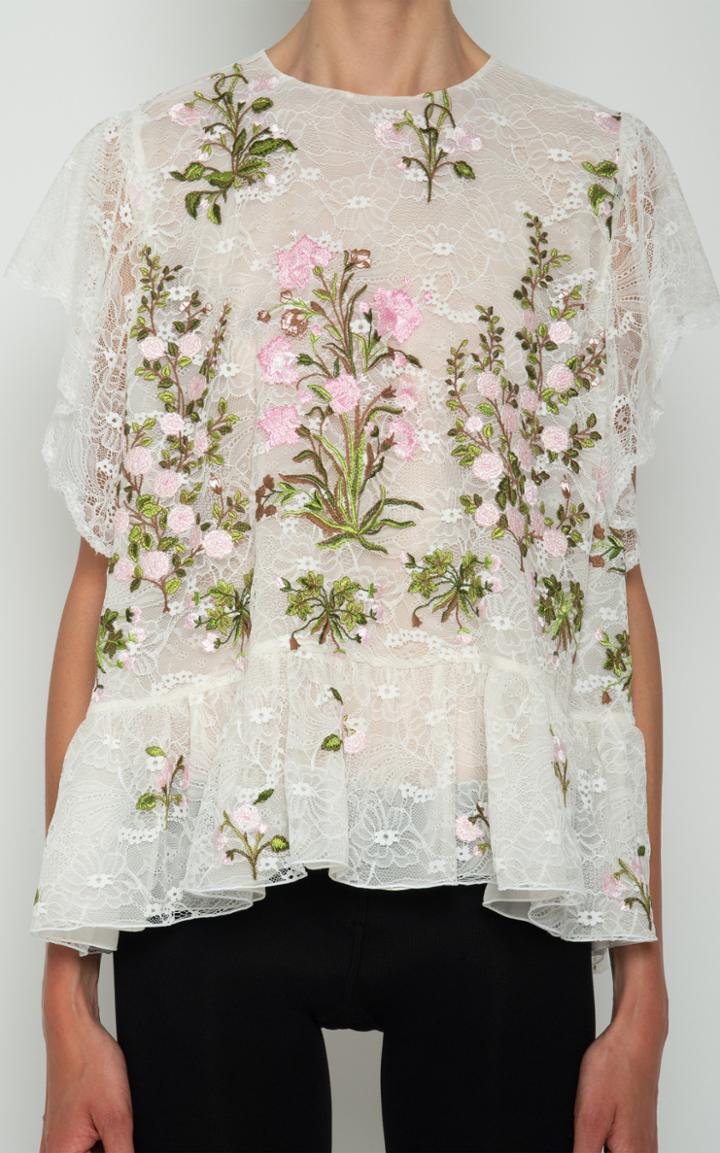 Moda Operandi Giambattista Valli Embroidered Floral Blouse