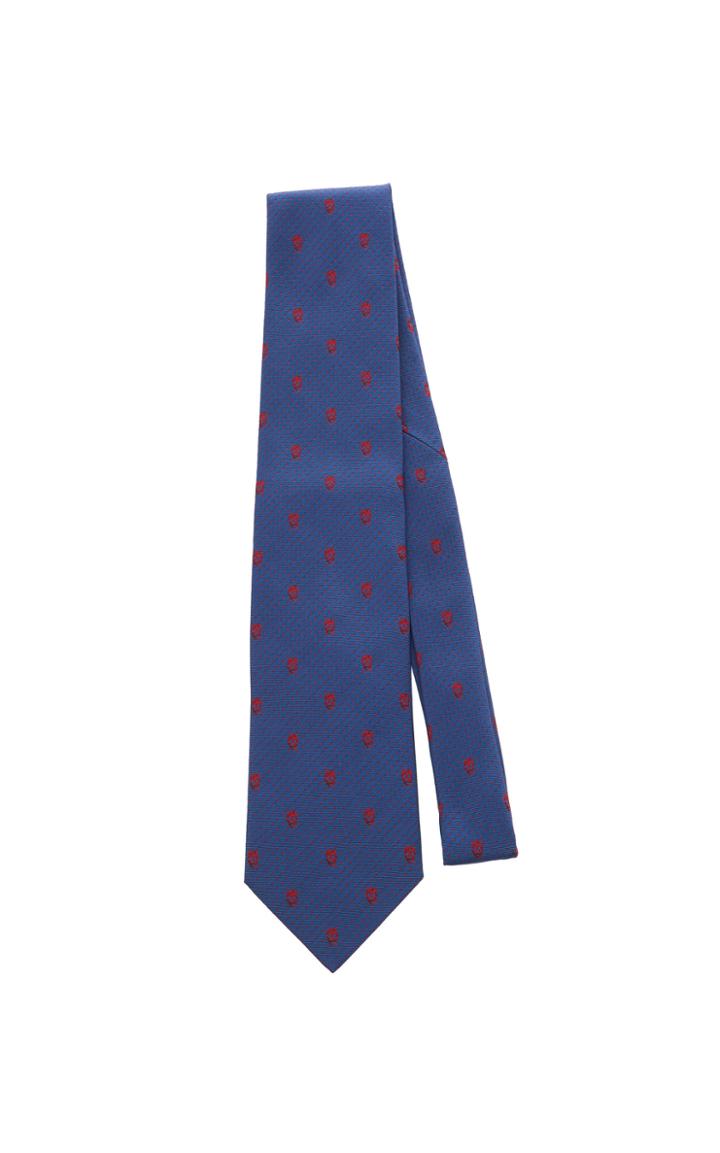 Alexander Mcqueen Skull-print Silk-faille Tie
