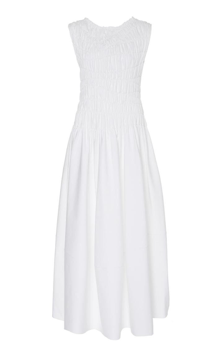 Narciso Rodriguez Engineered Pleat Cotton Dress