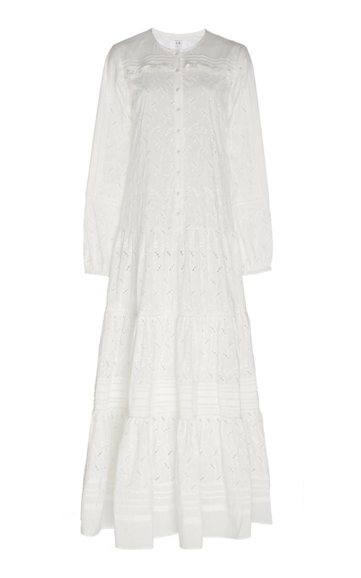 Sir The Label Elodie Broderie Anglaise Cotton And Silk-blend Dress