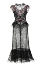 Rodarte Embroidered Flocked Chantilly Lace Dress