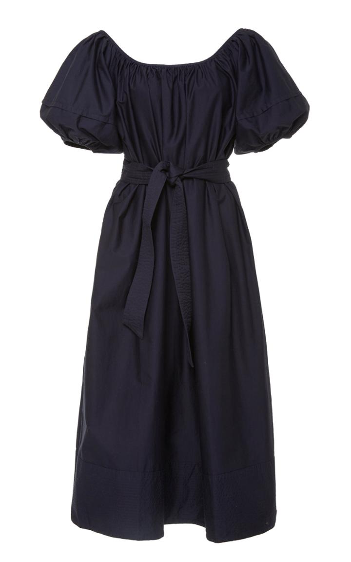 Co Belted Cotton-jersey Midi Dress