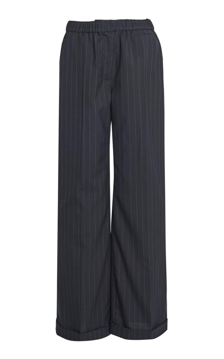 Moda Operandi By Any Other Name Pinstriped Wool Wide-leg Trousers
